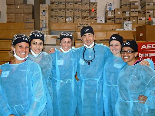 Group photo in treatment gear