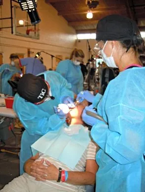 Treating a patient in the community side view