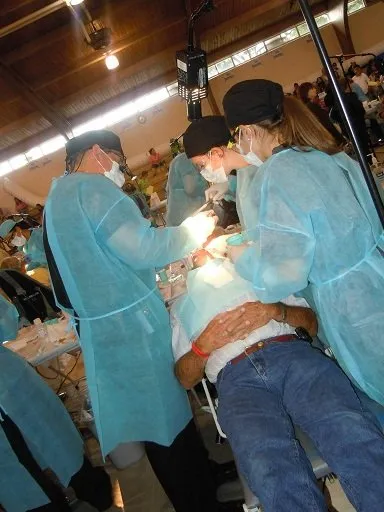 Treating a patient in the community far view